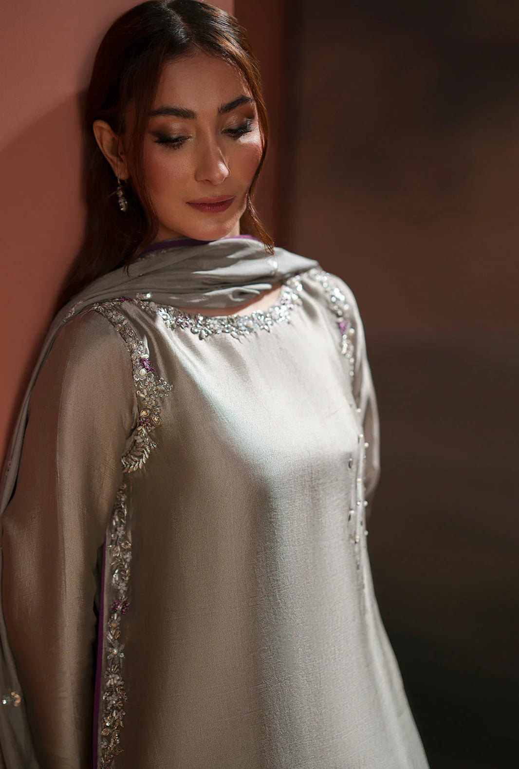 Luxury Silk Embroidered 3 Piece Suit