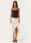 Ivory Asymmetrical Midi Skirt