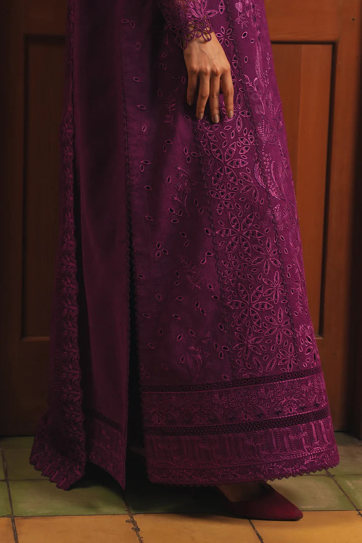 Embroidered 3 Piece Suit – Royal Plum