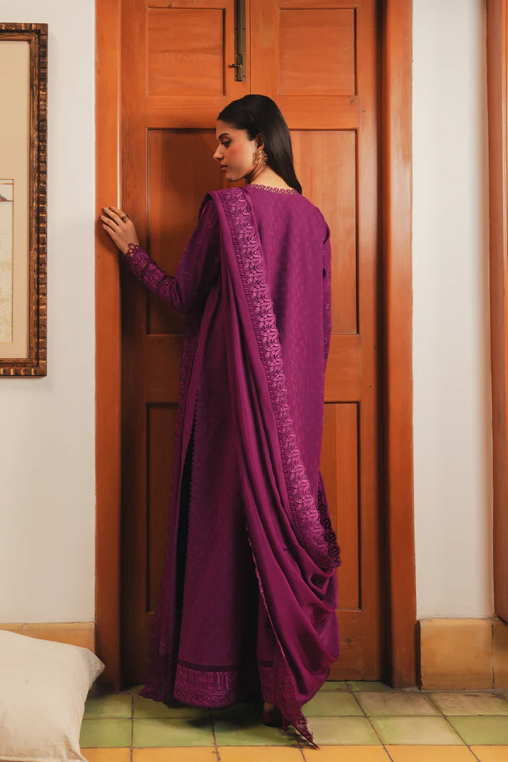 Embroidered 3 Piece Suit – Royal Plum