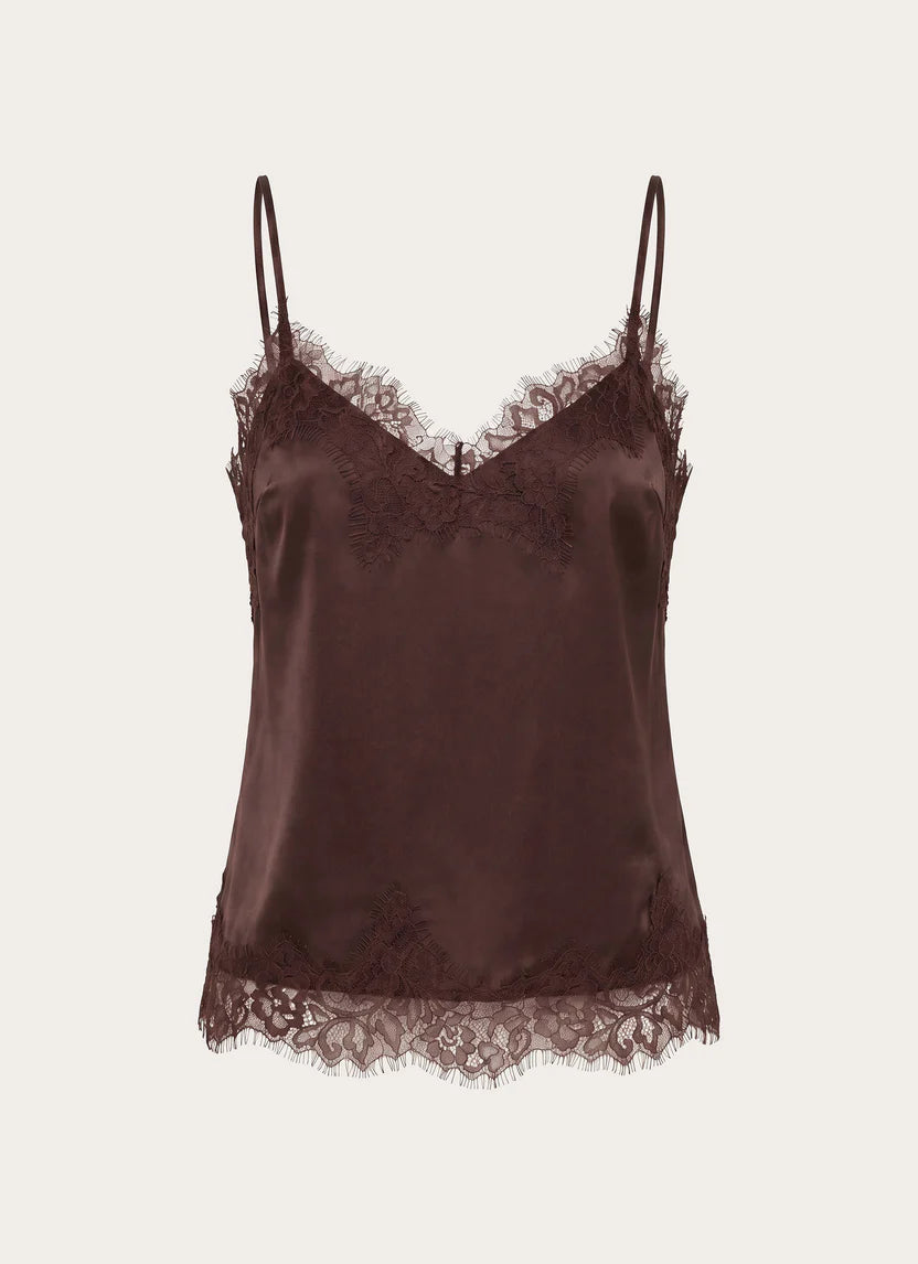 Chocolate Satin Cami Top
