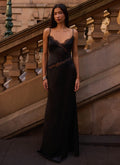 Black Satin Maxi Dress